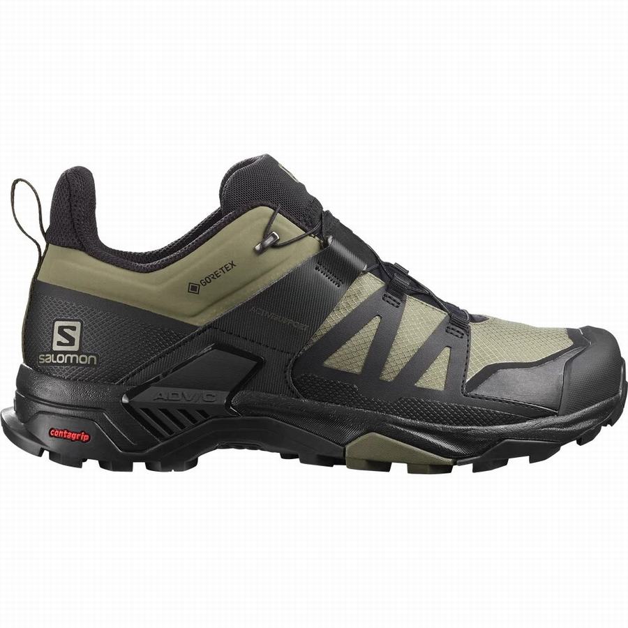 Salomon X Ultra 4 Gore-tex Turisticka Obuv Panske Čierne/Olivovo Zelená |JEP7615RC|